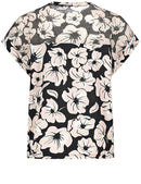 Flower Maniac Jersey Top - Black/ecru/white