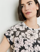 Flower Maniac Jersey Top - Black/ecru/white