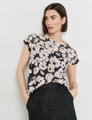Flower Maniac Jersey Top - Black/ecru/white