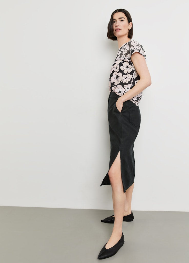 Flower Maniac Jersey Top - Black/ecru/white