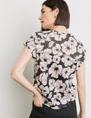 Flower Maniac Jersey Top - Black/ecru/white