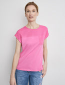 Flower Maniac 3/4 Sleeve Tee - Aurora Pink