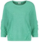 Flower Maniac 3/4 Slv Jumper - Dusty Jade Green