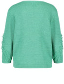 Flower Maniac 3/4 Slv Jumper - Dusty Jade Green