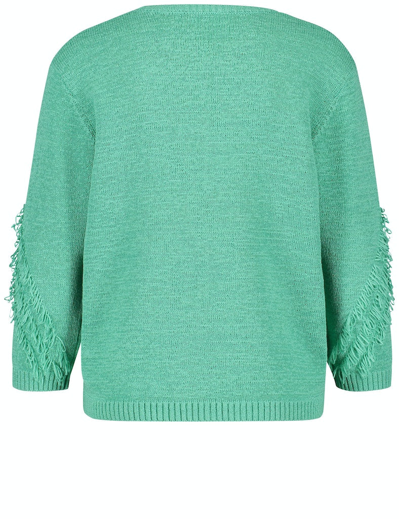 Flower Maniac 3/4 Slv Jumper - Dusty Jade Green