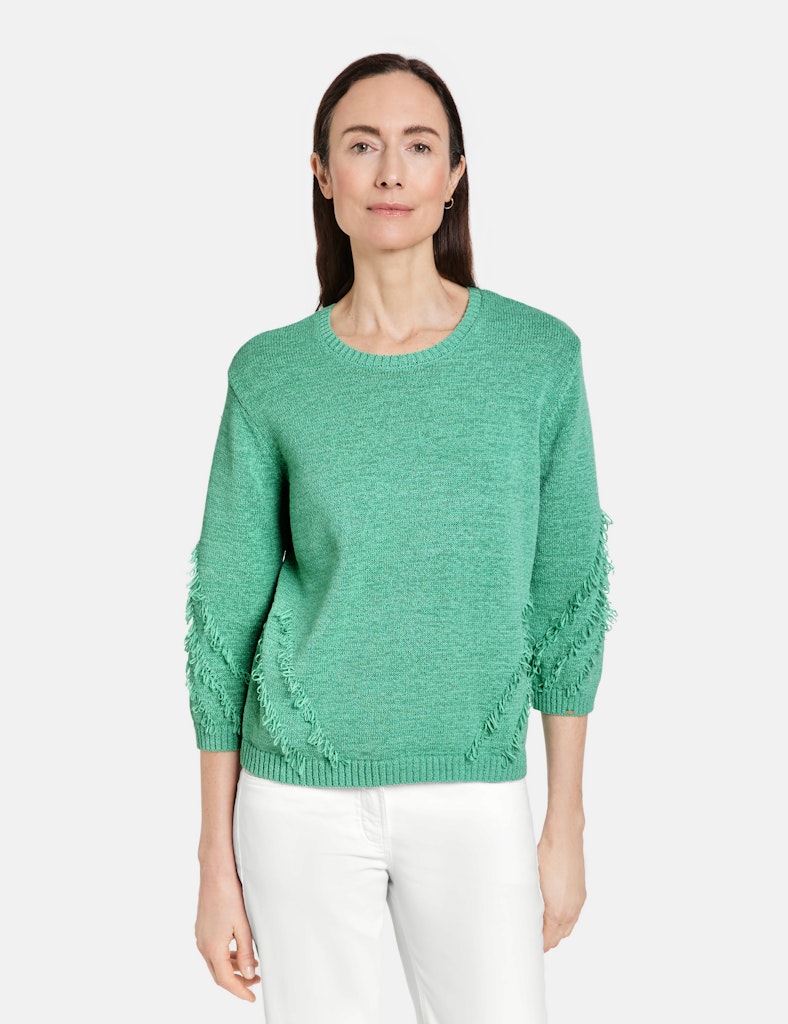 Flower Maniac 3/4 Slv Jumper - Dusty Jade Green