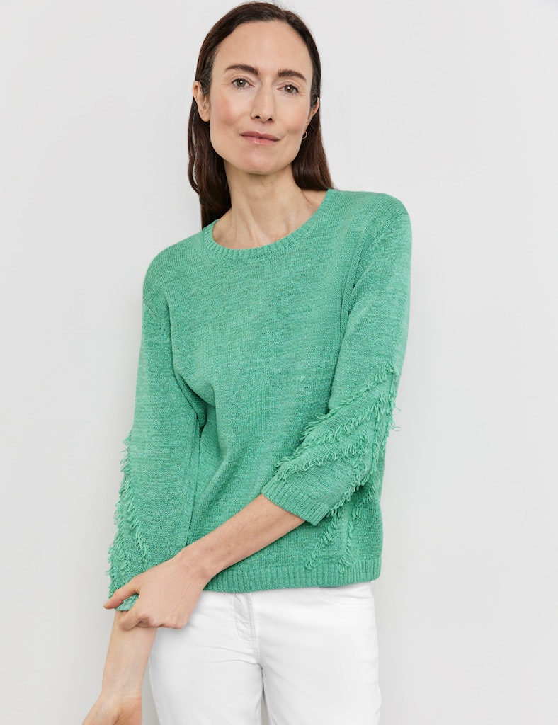 Flower Maniac 3/4 Slv Jumper - Dusty Jade Green