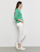 Flower Maniac 3/4 Slv Jumper - Dusty Jade Green