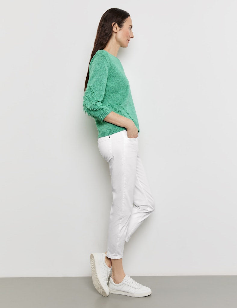 Flower Maniac 3/4 Slv Jumper - Dusty Jade Green