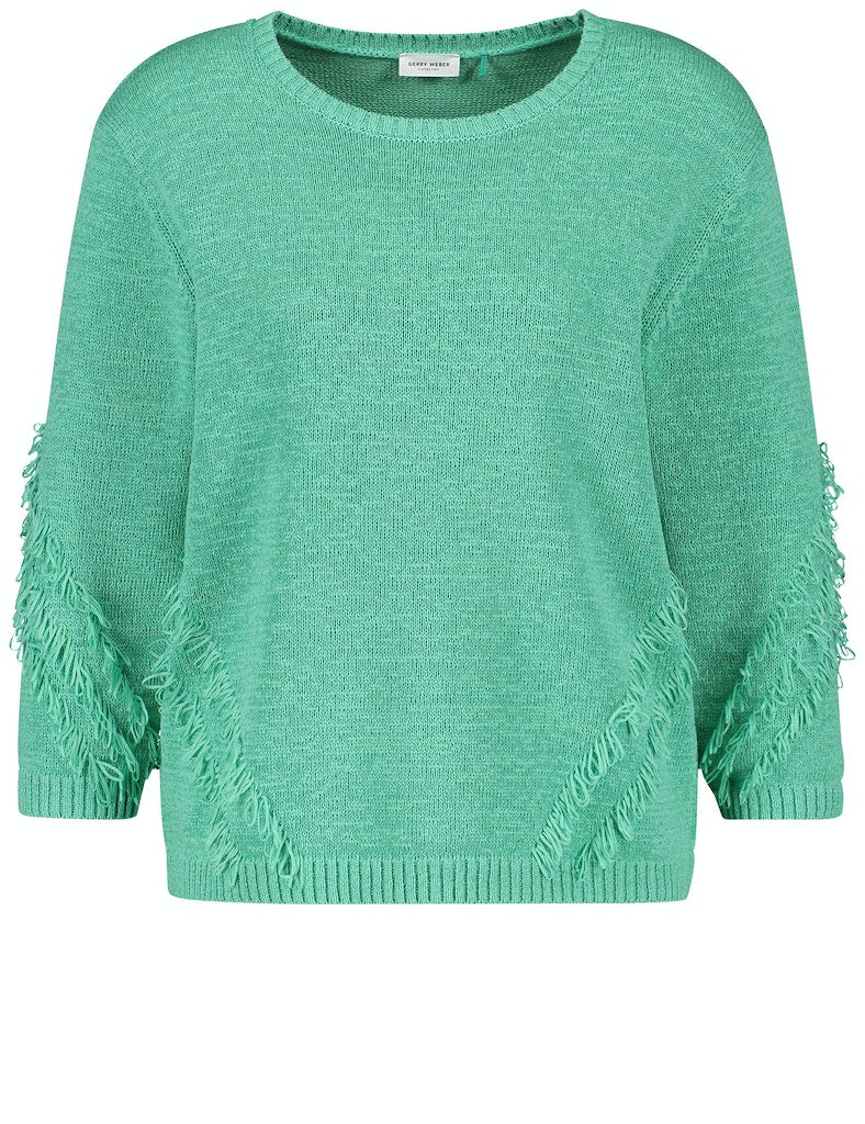 Flower Maniac 3/4 Slv Jumper - Dusty Jade Green