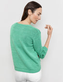 Flower Maniac 3/4 Slv Jumper - Dusty Jade Green