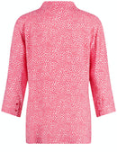 3/4 Sleeve Blouse - Red/orange/ecru