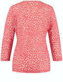 3/4 Sleeve T-Shirt - Red/orange/ecru