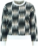 Tropadelic Long Sleeve Tee - Ecru/white/black