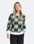 Tropadelic Long Sleeve Tee - Ecru/white/black
