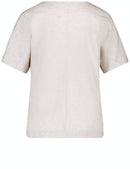 Tropadelic Short Sleeve Tee - Ecru/white/red