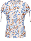 Into The Light Short Sleeve Tee - Ecru/red/orange