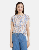 Into The Light Short Sleeve Tee - Ecru/red/orange