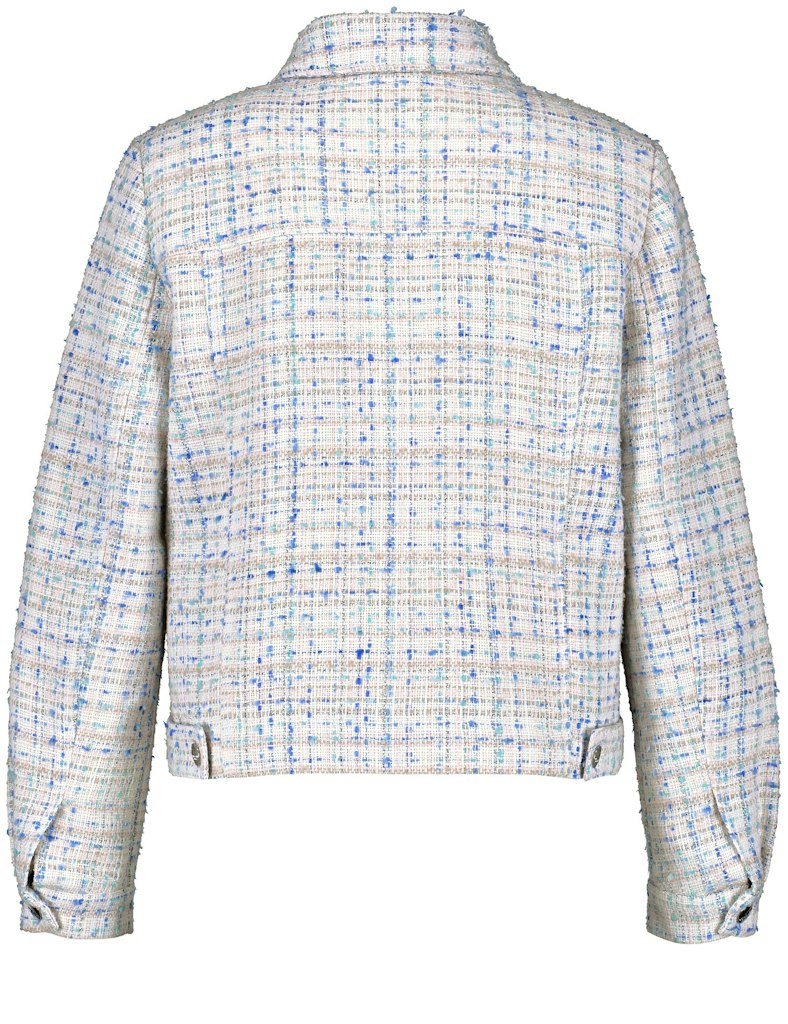 Ocean Wonders Blazer - Ecru/white/blue Figured