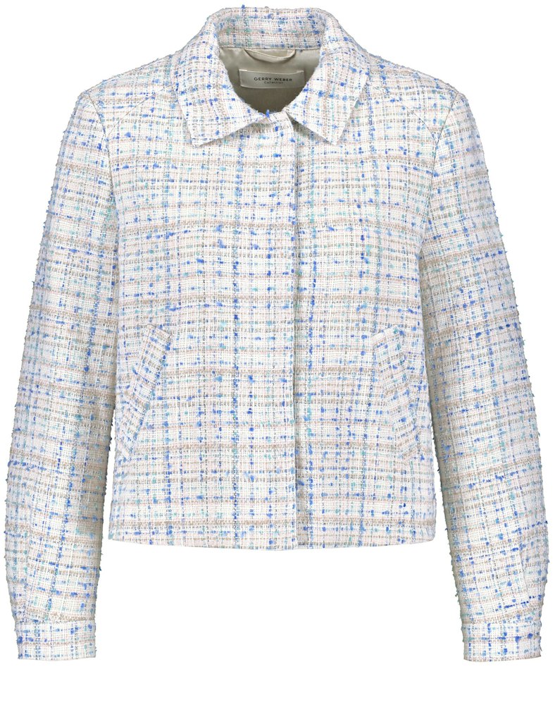 Ocean Wonders Blazer - Ecru/white/blue Figured