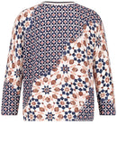 Into The Light 3/4Slv Print Jumper - Ecru/white/blue