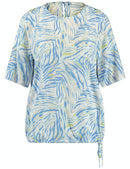 Ocean Wonders Blouse - Ecru/white/blue Print