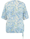 Ocean Wonders Blouse - Ecru/white/blue Print