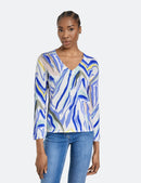 Ocean Wonders Jumper - Ecru/white/blue Print