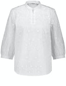 Flower Maniac 3/4 Slv Blouse - White/white