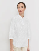 Flower Maniac 3/4 Slv Blouse - White/white