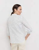 Flower Maniac 3/4 Slv Blouse - White/white