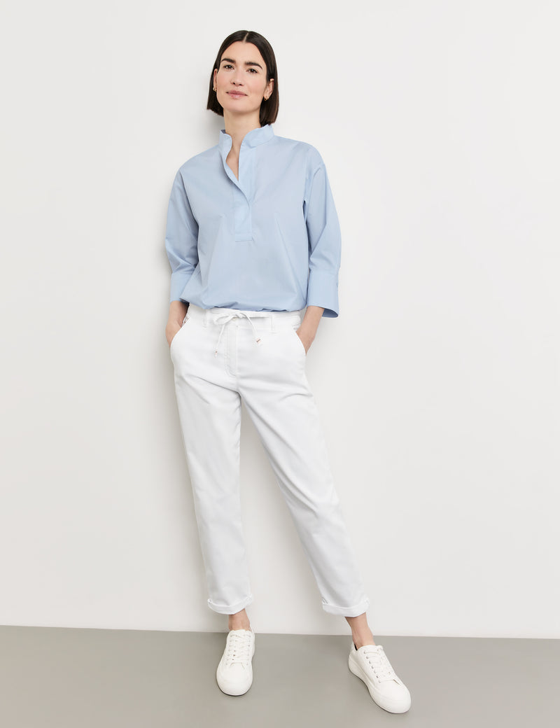 Leisure Cropped Trousers - White/white