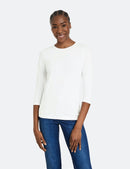 3/4 Sleeve T-Shirt - White/white