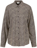 Symbiotic Red Print Blouse - Black/beige Print