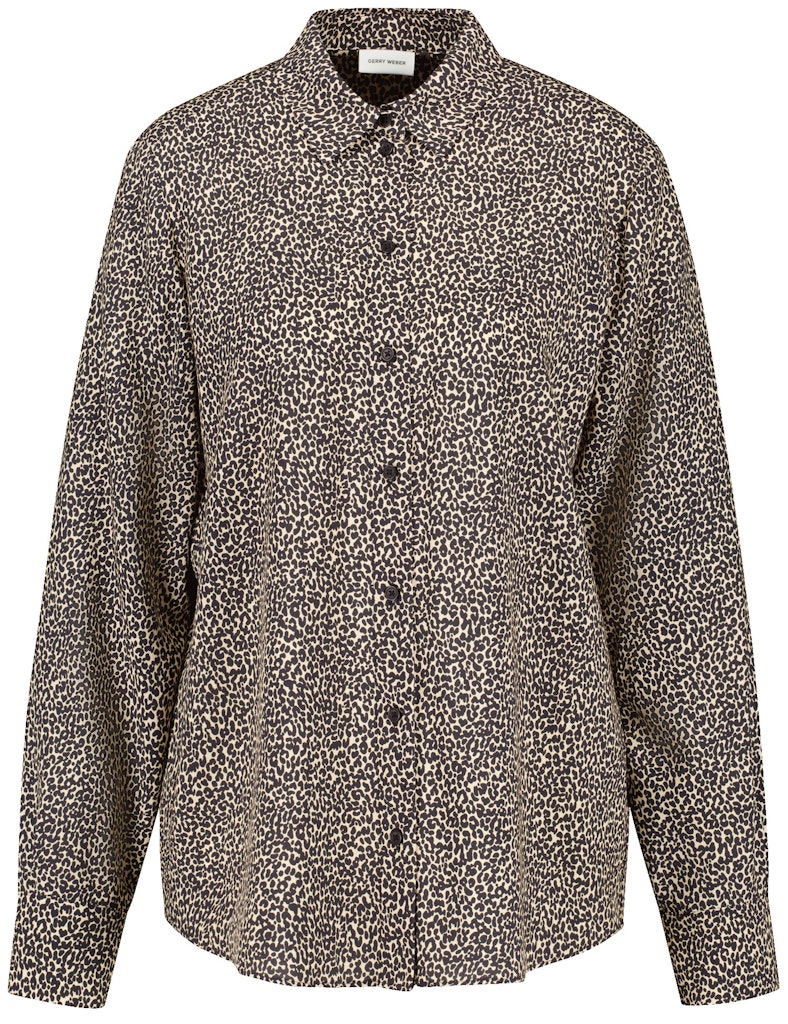 Symbiotic Red Print Blouse - Black/beige Print