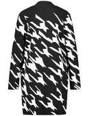 Symbiotic Red Long Cardigan - Black/ecru Houndstooth