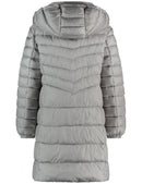 Symbiotic Red Long Padded Coat - Cinder