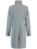 Symbiotic Red Wool Coat - Silver Grey Melange