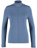 Blue Dimension Polo Neck Jumper - Blue Steel