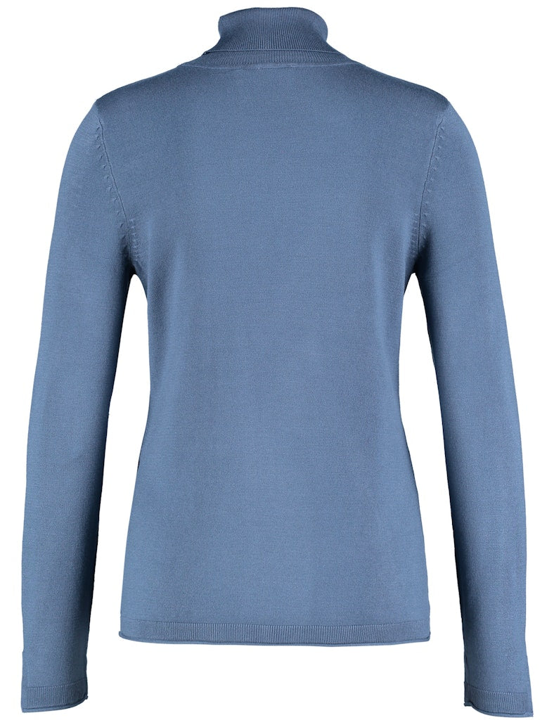 Blue Dimension Polo Neck Jumper - Blue Steel
