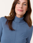 Blue Dimension Polo Neck Jumper - Blue Steel