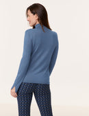 Blue Dimension Polo Neck Jumper - Blue Steel
