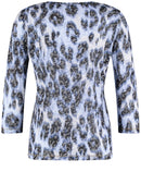 Blue Dimension 3/4 Sleeve Print Tee - Blue/black Print