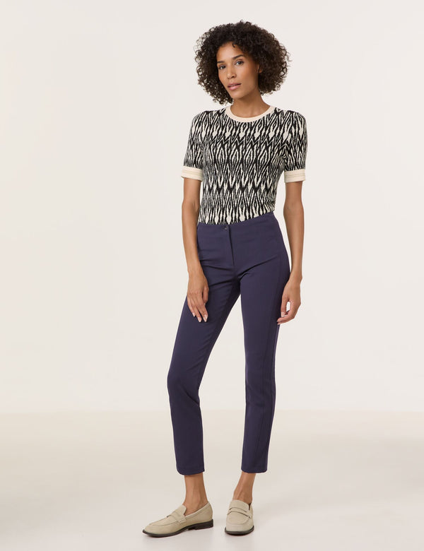 Leisure Cropped Trousers - Navy