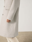 Symbiotic Red Wool Coat - Creme Houndstooth
