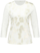 Blue Dimension 3/4 Sleeve Tee - Off White