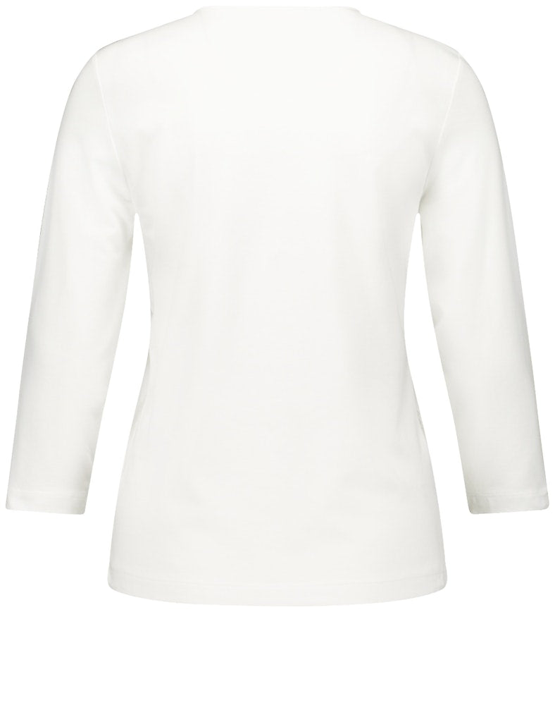 Blue Dimension 3/4 Sleeve Tee - Off White