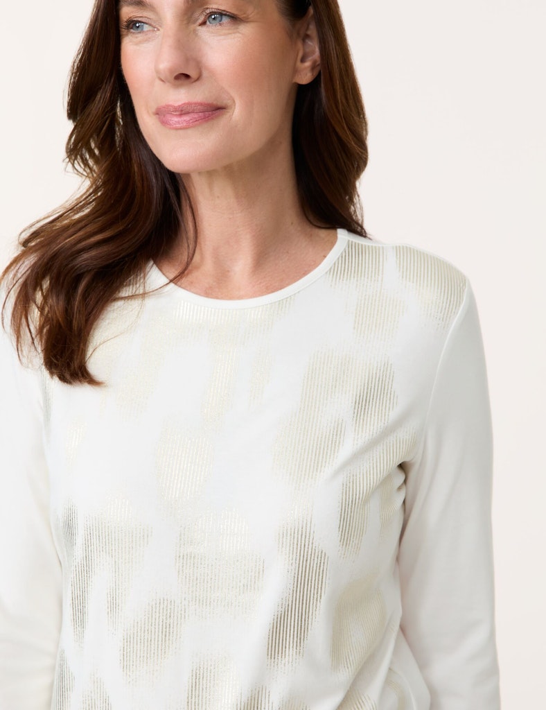 Blue Dimension 3/4 Sleeve Tee - Off White