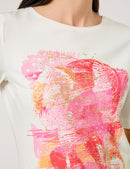 Colour Explosion 3/4Sleeve T-Shirt - Pink/orange/red