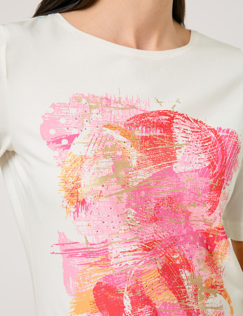 Colour Explosion 3/4Sleeve T-Shirt - Pink/orange/red